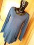 Тъмно синя блуза туника плетиво Л, снимка 1 - Блузи с дълъг ръкав и пуловери - 34279583