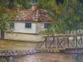 Р. ПЕТРОВ картина "Пейзаж от Рибарица" масло 1960 г, снимка 6