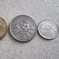 Монети. Сингапур. 5,  10 , 50 цента и 1 долар., снимка 1 - Нумизматика и бонистика - 39654978