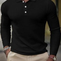 Мъжка едноцветна блуза с дълъг ръкав. Големи размери, 5цвята - 023, снимка 2 - Блузи - 39798822