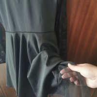 Рокля Jordannis черна с тюл и дантела размер М, снимка 3 - Рокли - 36889848