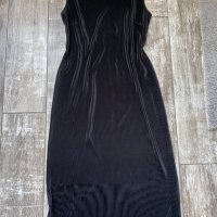 Нова дълга ежедневна черна рипс плисе еластична рокля рипс 44 нолер , снимка 2 - Рокли - 37612454