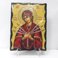 Голяма икона на Пресвета Майка Богородица Закрилница - Модел Д- ръчна изработка, снимка 6 - Икони - 37639976