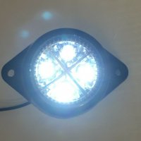 Диодни LED ЛЕД габарити светлини рогчета с 4 диода БЕЛИ 12-24V , снимка 2 - Аксесоари и консумативи - 35356556