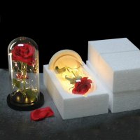 Вечна роза в стъкленица с лампички, снимка 4 - Романтични подаръци - 35541070