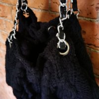 Чанта черна плетиво, снимка 2 - Чанти - 32199649