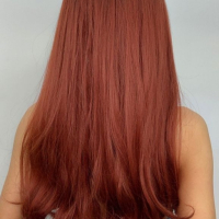 Дълга права омбре кафяво оранжева перука, снимка 4 - Аксесоари за коса - 44680998