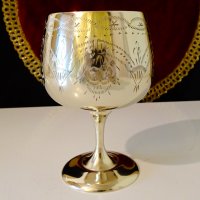 Гравиран бокал,чаша,никелово сребро. , снимка 10 - Антикварни и старинни предмети - 37716015