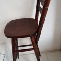 дървен бар стол със струговани крака-тъмнокафяв, снимка 5 - Столове - 44623376