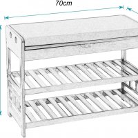 Шкаф за обувки / Пейка HXD-BY-70, снимка 3 - Шкафове - 39824822