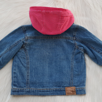  Детско дънково яке с подплата суичър 2в1 размер 9-12 месеца, снимка 11 - Бебешки якета и елеци - 44923103
