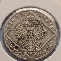 Сребърна монета 30 кройцера 1764г. Мария Терезия Бохемия Прага 12214, снимка 11 - Нумизматика и бонистика - 42846959