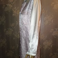 Къс сатенен халат в розово и екрю -Л, ХЛ, снимка 4 - Бельо - 38352596