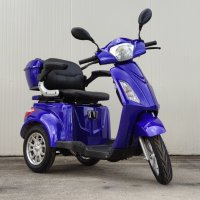 Луксозна едноместна електрическа триколка модел VISTA T408 в син цвят, снимка 1 - Мотоциклети и мототехника - 42790527