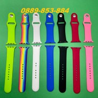 Силиконова каишка Apple Watch 1 2 3 4 5 6 SE 38mm 40mm 42мм 44мм iWatch, снимка 1 - Аксесоари за Apple - 31391467