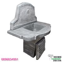 Чешма градинска мивка от бетон Артемида в сиво с бяло, снимка 2 - Градински мебели, декорация  - 40675989