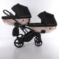 Бебешка количка Junama Mirror Satin Duo Slim 2в1, 3в1 НОВА, снимка 3 - Детски колички - 42081908