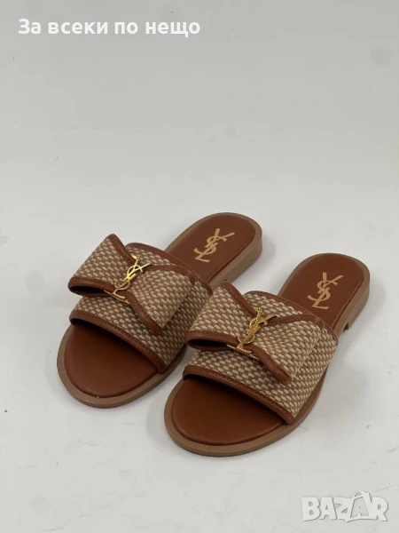 Yves Saint Laurent Дамски Кафеви Чехли Код E507, снимка 1