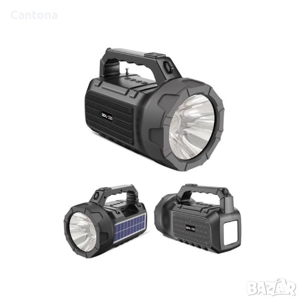Мощен охранителен фенер със соларен панел, Bluetooth, FM Радио, USB,  BDL-235, снимка 1