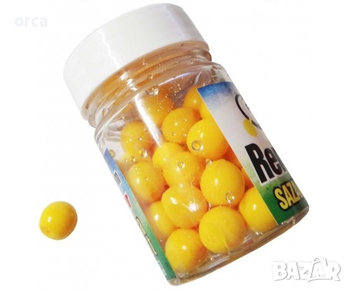Силиконови топчета Renat Carp плаващи 1 см 40бр аромат царевица, снимка 1