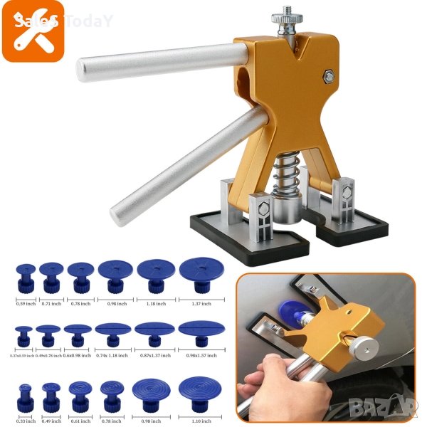 КОМПЛЕКТ ЗА ПРЕМАХВАНЕ НА ВДЛЪБНАТИНИ ПО КУПЕТО НА АВТОМОБИЛА, ИНСТРУМЕНТ С 18 ПРИСТАВКИ, снимка 1