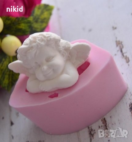 3D малък щастлив Ангел дете силиконов молд форма калъп свещ гипс декор свещ, снимка 1