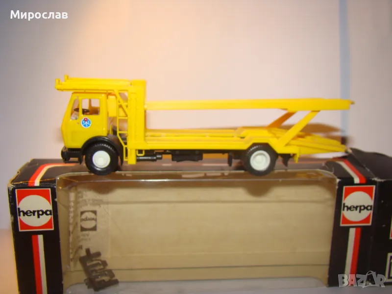 HERPA H0 1/87 MERCEDES АВТОВОЗ КАМИОН МОДЕЛ КОЛИЧКА, снимка 1