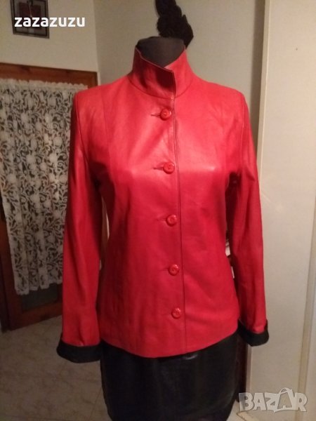 ЕСТЕСТВЕНА КОЖА НА RIKO PIEL -червено дамско кожено, агнешка напа, снимка 1