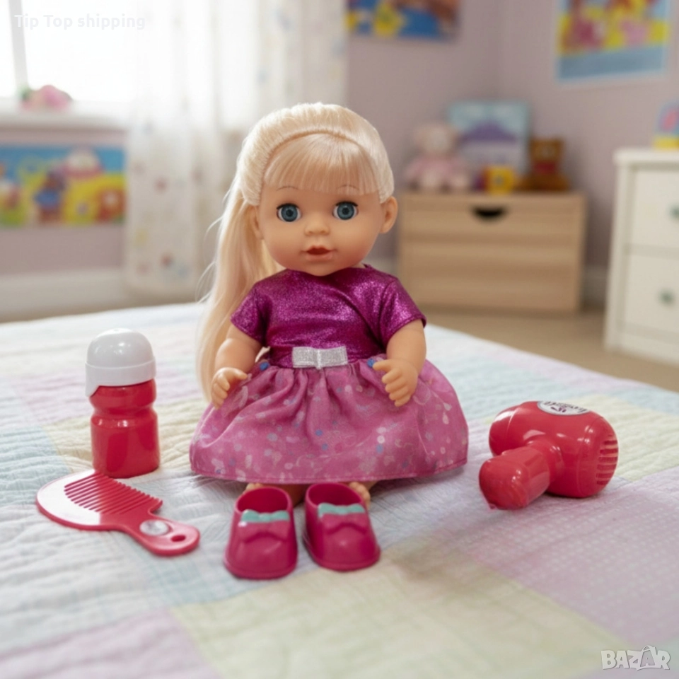 Кукла с мигащи очи, аксесоари и звуци – Идеален подарък за малки принцеси, снимка 1
