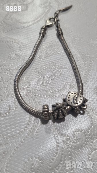 Vintage сребърна гривна с талисмани Amore Baci , снимка 1