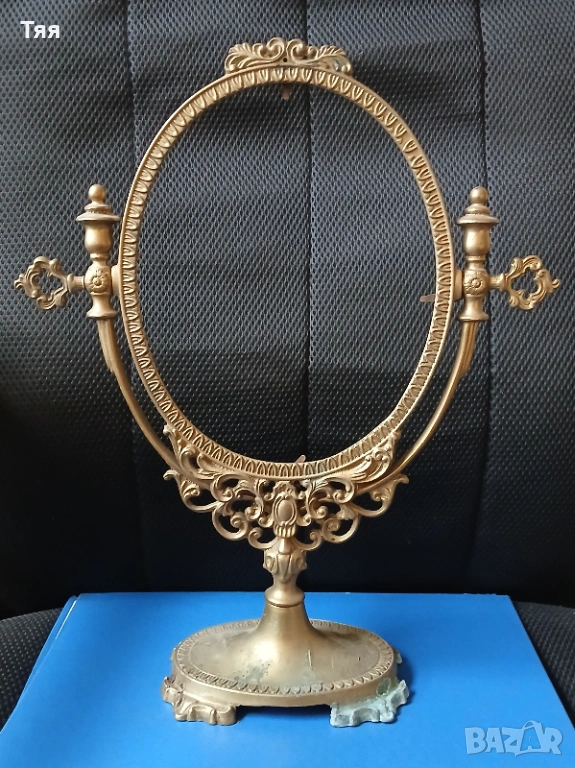 Бронзова стойка за огледало , снимка 1
