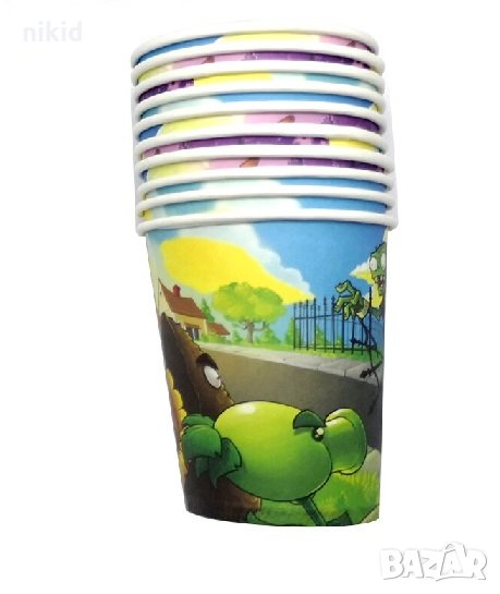 Plants vs Zombies Зомбита срещу растения 10 бр картонени чаши парти рожден ден, снимка 1
