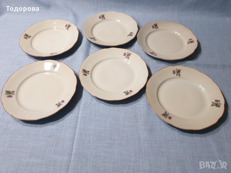 Порцеланови чинии-6 броя-Китка- Нови пазар, снимка 1