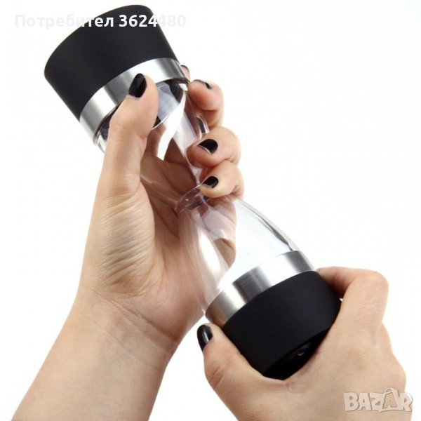 Двойна мелничка за сол и пипер тип пясъчен часовник Двойна мелничка за сол и пипер тип пясъчен часов, снимка 1