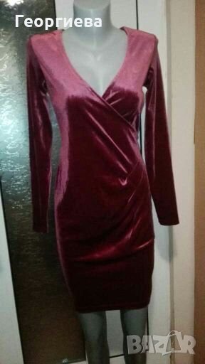 Изискана рокля в лилаво кадифе👗🍀XS,S, S/M👗🍀арт.1053, снимка 1