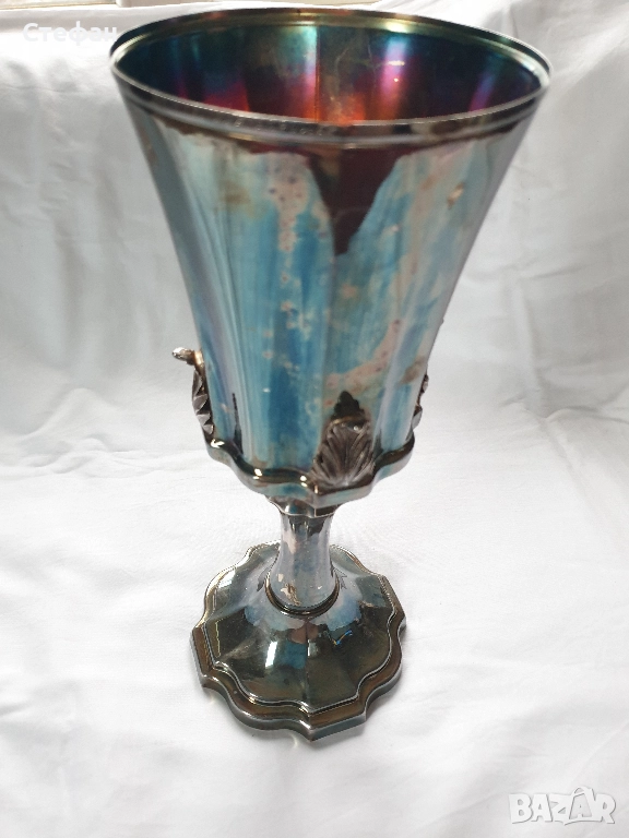 Посребрена купа - чаша, снимка 1