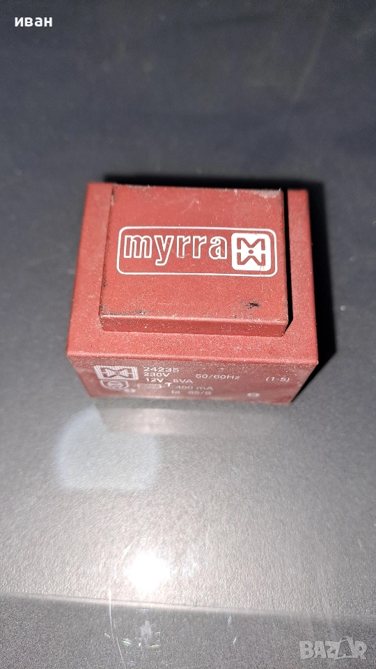 трансформатор 12v/400ma, 5va., снимка 1