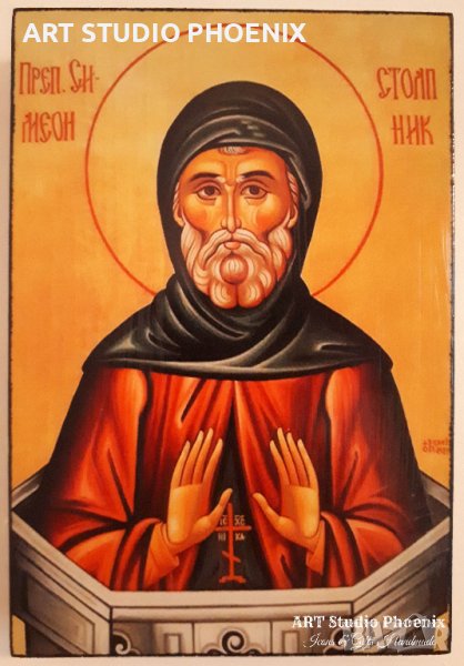 Икона на Свети Симеон Стълпник ikona sveti simeon stalpnik, снимка 1