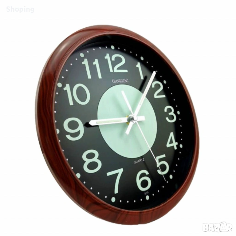 Светещ безшумен часовник за стена или маса, 26 см, снимка 1