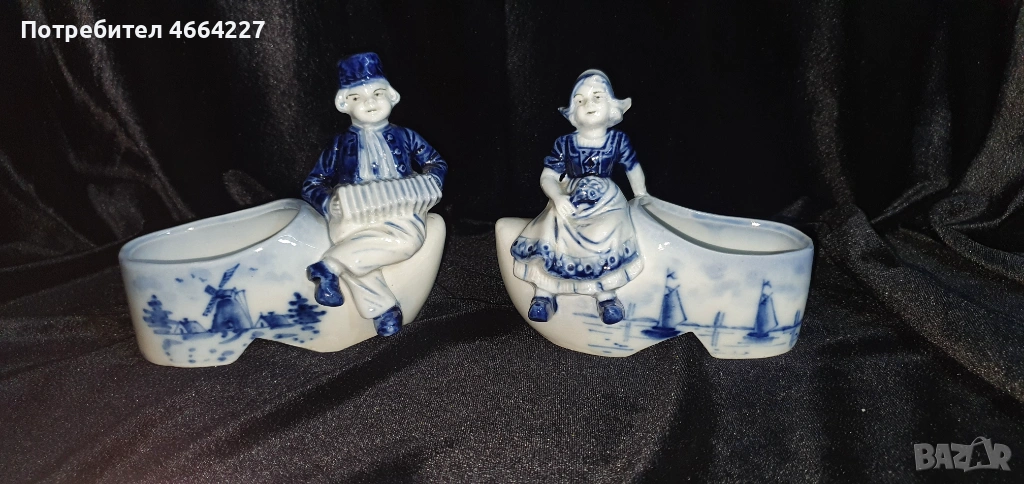 Декоративни порцеланови обувки в стил Делфт , снимка 1