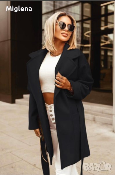 Дамско черно палто , снимка 1