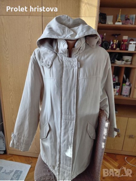 Шуба екрю и дънково яке, снимка 1