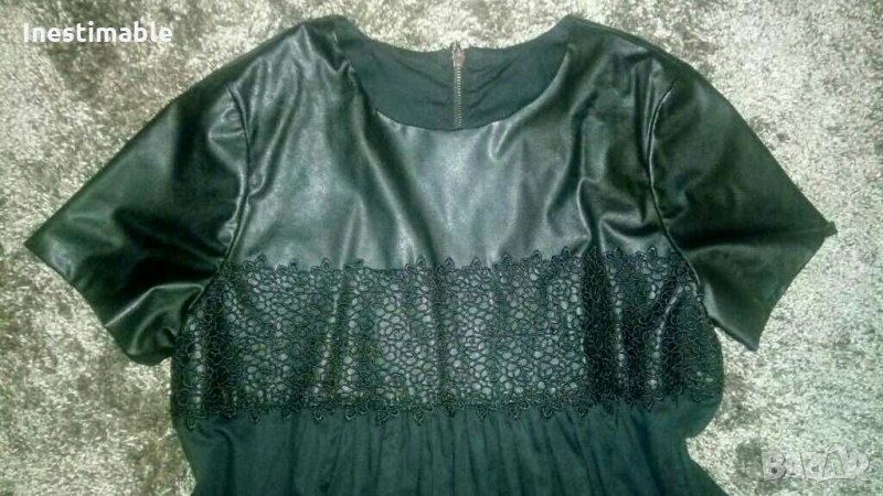 Рокля Юнона с кожени елементи, снимка 1