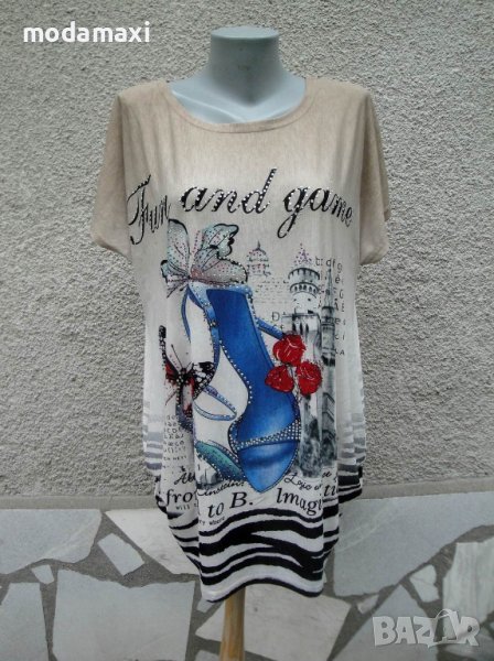 3XL Нова  еластична блуза с кристали , снимка 1