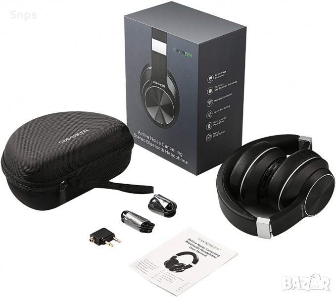 Слушалки с Bluetooth с микрофон Hi-Fi стерео, 30 часа време, снимка 1