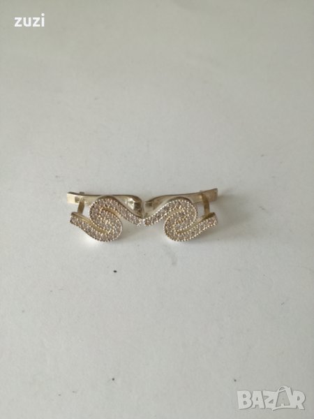 Сребърни обеци с циркони - сребро проба 925, снимка 1