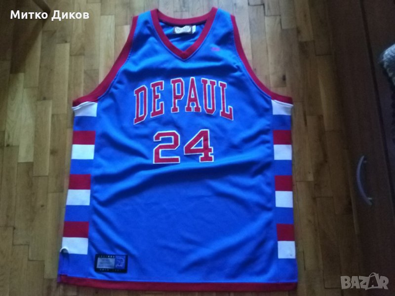 Баскетболна тенсика Depaul Blue Demons #24 Mark Aguirre  Хардууд легенди размер ХХЛ          , снимка 1