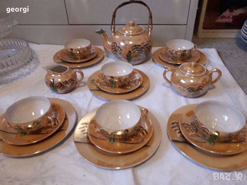 Японски сервиз от фин костен порцелан , снимка 1
