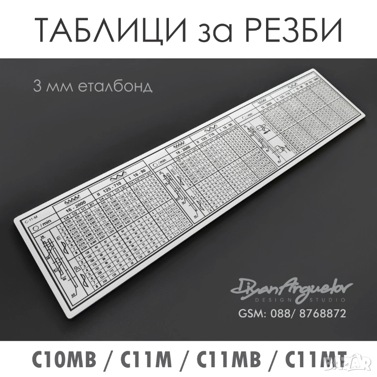 Таблица с резби за струг C10-MB / С11-М / С11-МВ / C11-MT , снимка 1