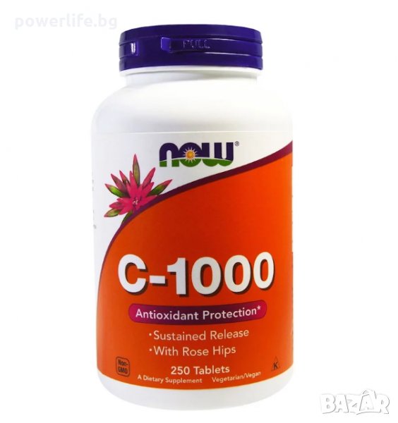 NOW Foods Vitamin C1000 with Rose Hips | Витамин C, 1000 мг, 250 табл. / СУПЕР ЦЕНА!, снимка 1